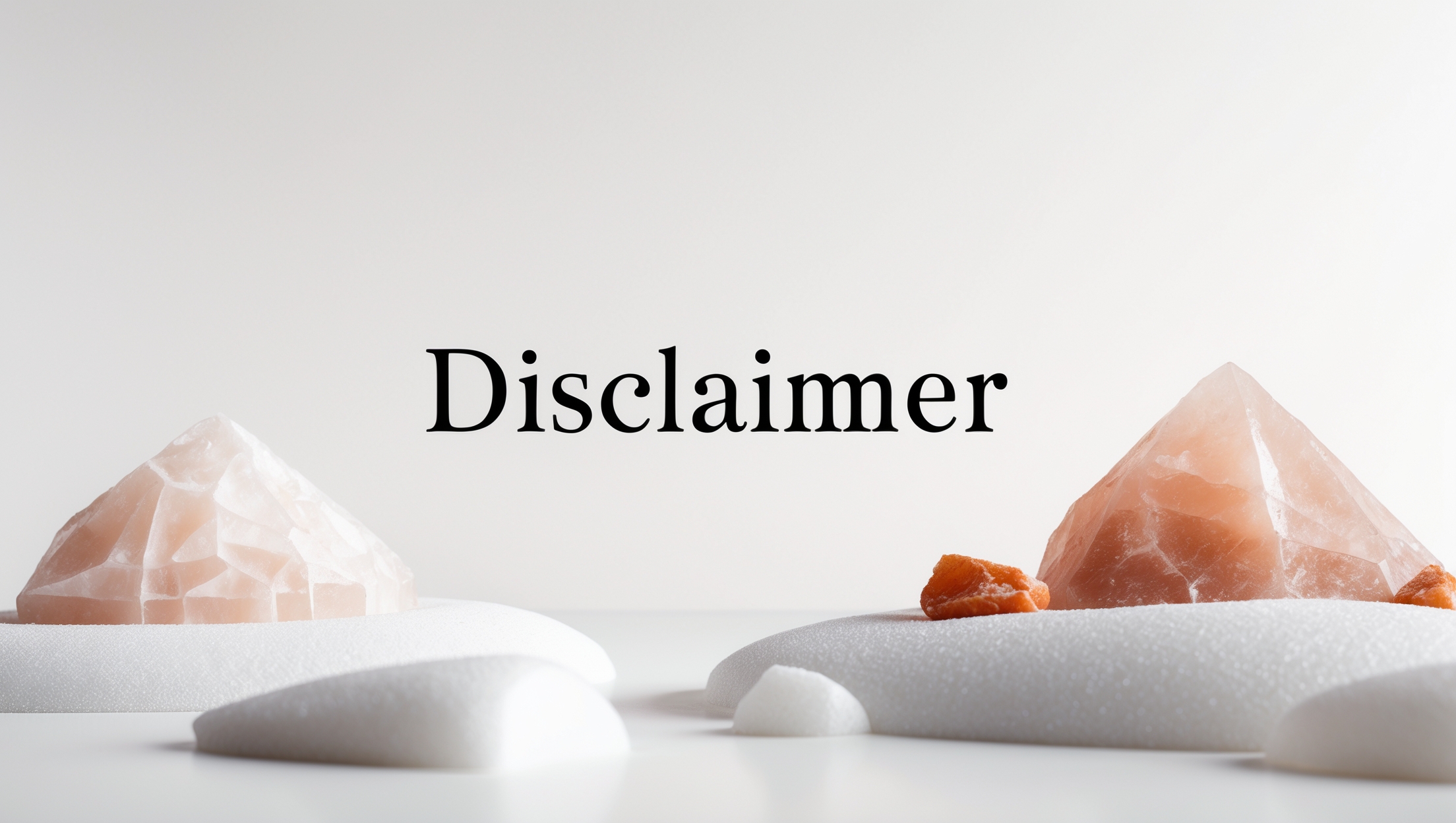 白い背景に塩の結晶が描かれ、中央に明朝体で「免責事項」と書かれたsalt-salty.comの免責事項ページ用アイキャッチ画像。